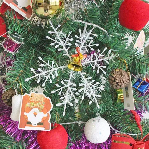 JOY-ENLIFE, 30 шт., маленькая блестящая белая искусственная Снежинка, украшения для новогодней елки, вечерние украшения для дома