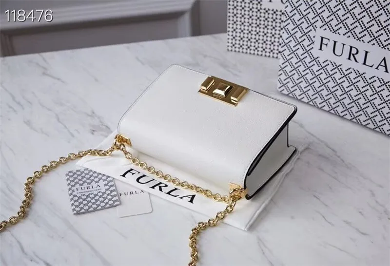 Оригинальные женские сумки FURLA, высокое качество, маленькие размеры, женские меховые кожаные сумки белого цвета, Размер 20 см* 8 см* 14 см