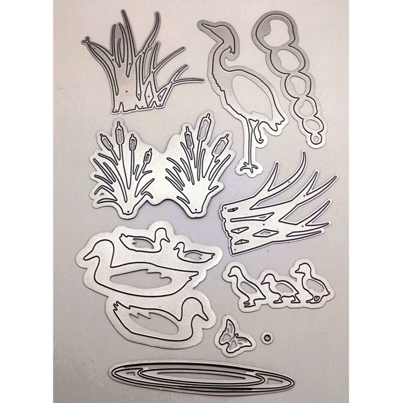 HOT SALE 2020 3D DIY New Metal Cutting Dies and Scrapbooking For Paper Making Pond Lotus Leaf Ducks Decorati