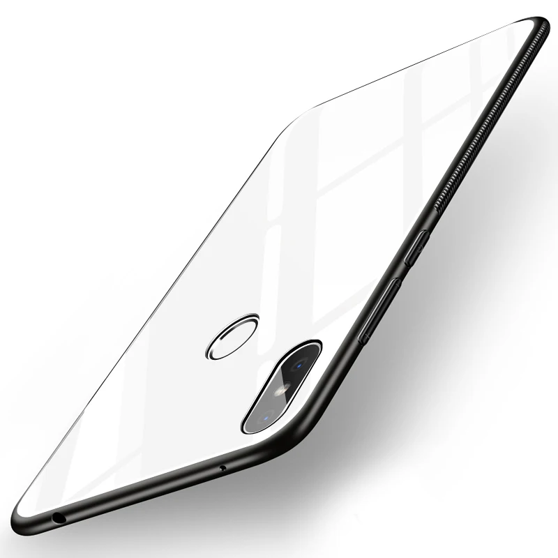 Белый UPaitou чехол из закаленного стекла для Xiaomi Redmi Note 8, 7, 6, 5 Pro Plus, 6A, 4X, 5A Prime, S2, 4A, мягкий чехол из ТПУ с краями, роскошный чехол - Цвет: Белый