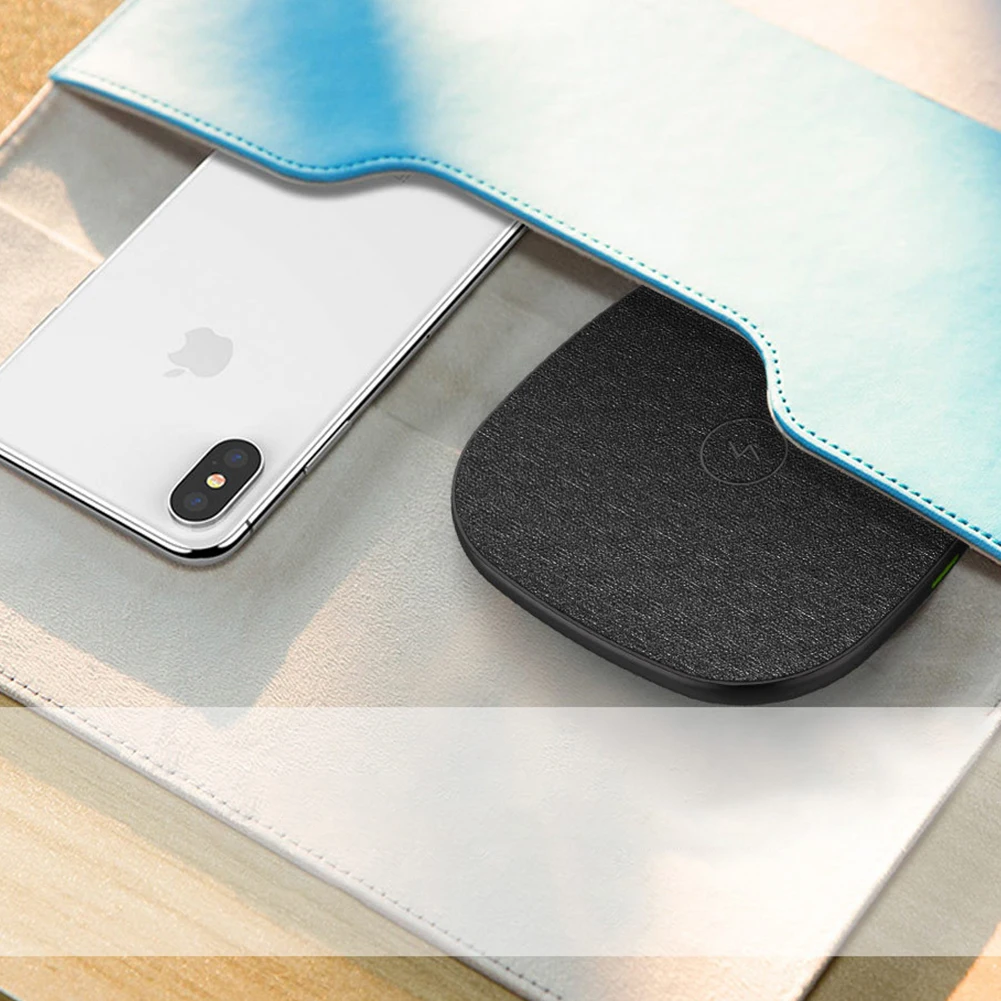 10 Вт Беспроводное зарядное устройство для iPhone 11 Pro Max X XR XS тканевая текстура быстрая зарядная док-станция для samsung Galaxy Note 9 10 Plus huawei