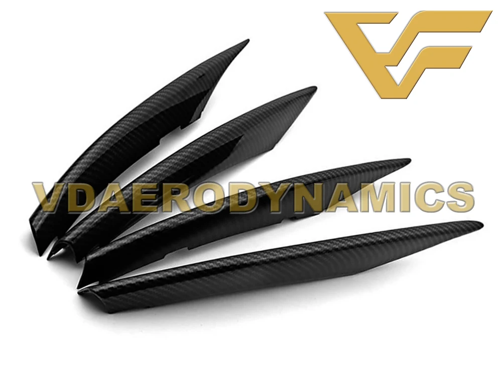 18-19 W177 A класс A180 A200 A220 A250 передний и для заднего бампера боковые спойлер Aero крылья Canards добавить на противотуманные полосы света крышка отделка - Цвет: Fog Strip Carbon
