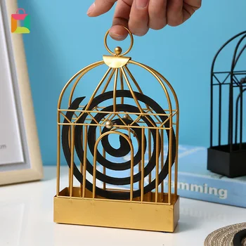 

Nordic Style Iron Art Birdcage Shape Mosquito Coil Holder Incense Holder Summer Day Repellent Mosquito Repellent 2Color Cozy