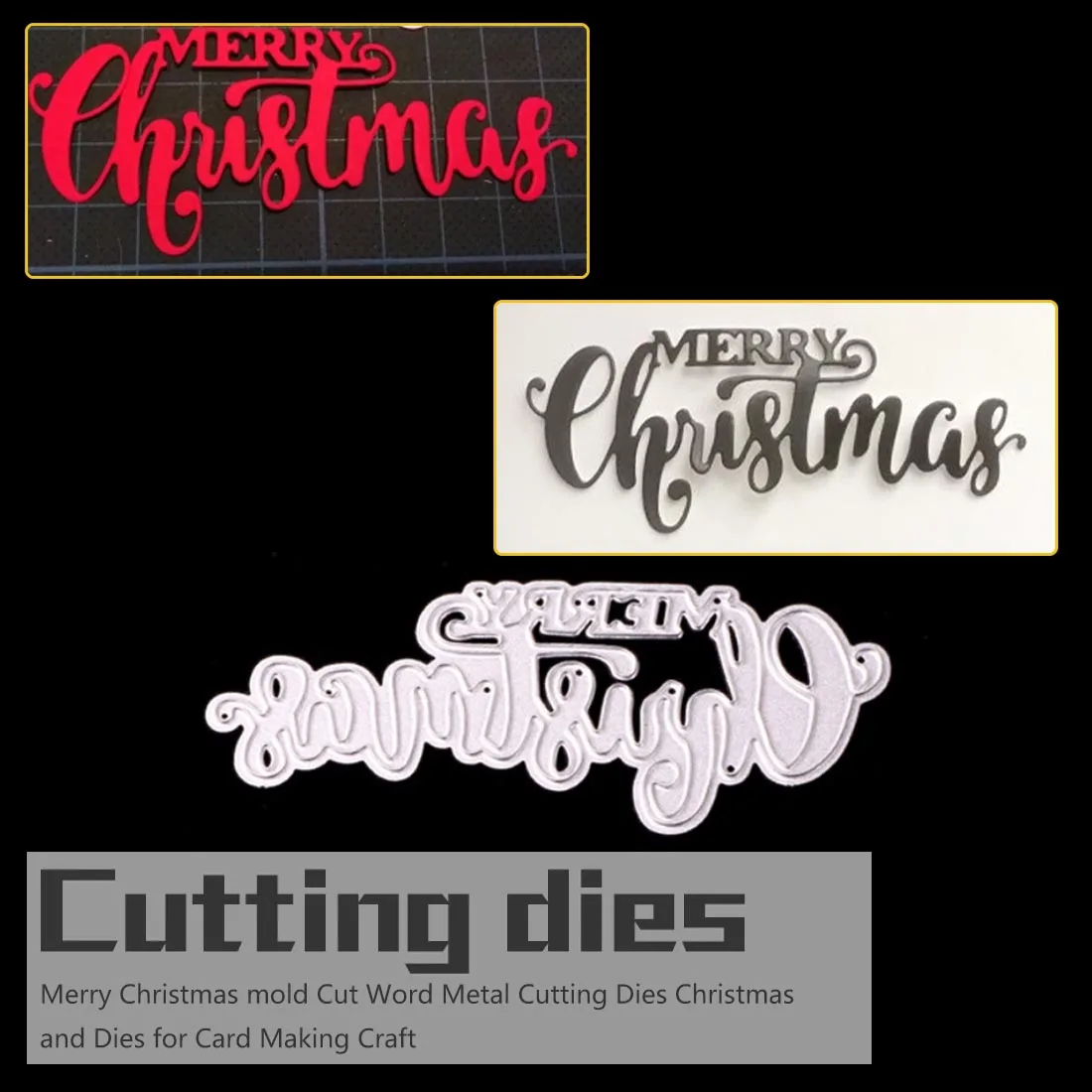 

1pcs Making Craft Merry Christmas mold Cut Word DIY Metal Cutting Dies Christmas and Dies Card
