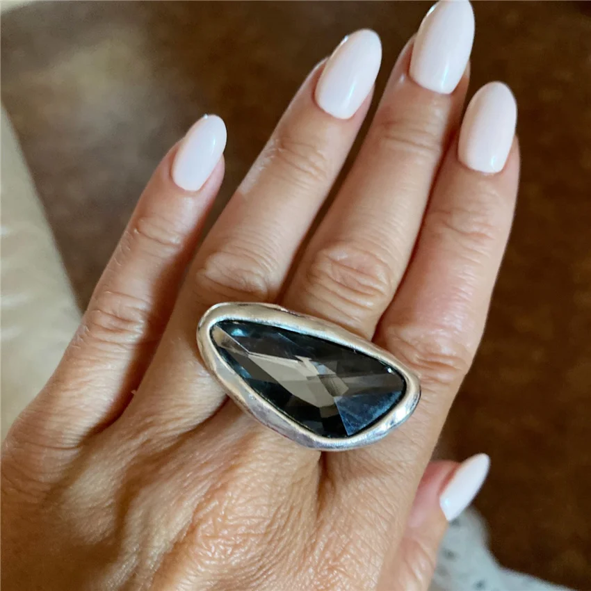 Anslow Fashion Jewelry Irregular Crystal Wedding Engagement Rings for Women Lady Love Couple Mothers' Day Gifts Accessories Ring Set Couples Rings Finger Ring Gold Color Ring Wedding Rings Wedding Ring