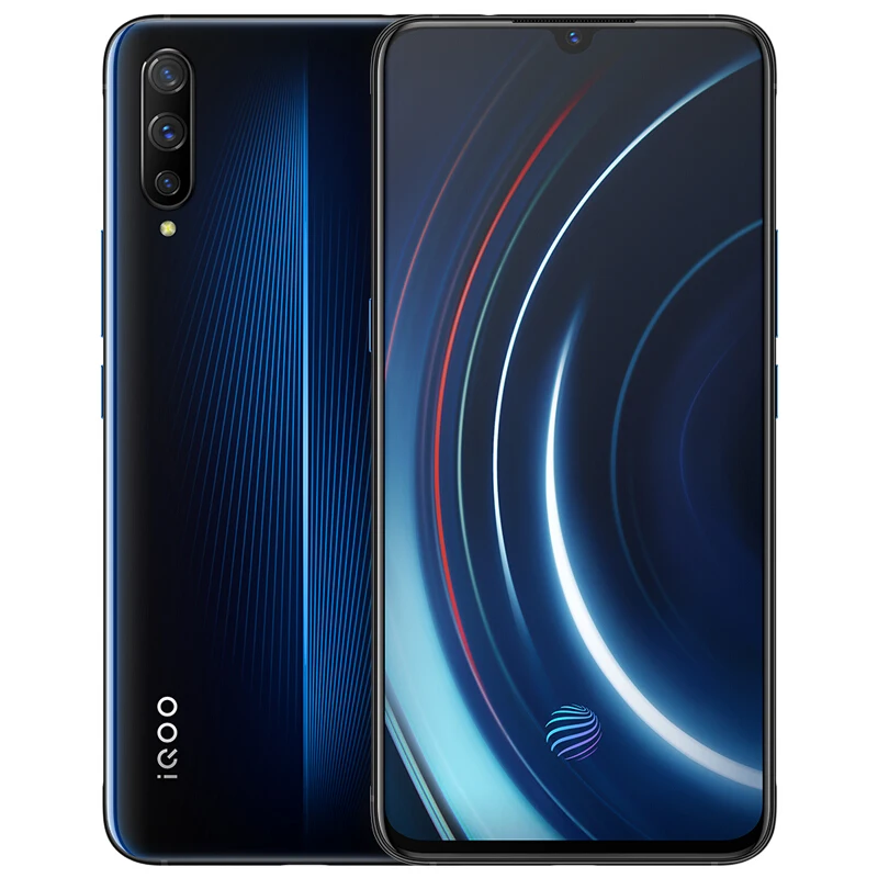 Blue Смартфон VIVO IQOO 6GB 128GB Snapdragon 855 Octa Core Android9 12MP+ 13mp+ 2MP камера 6,4" полноэкранный телефон nfc - Цвет: Blue