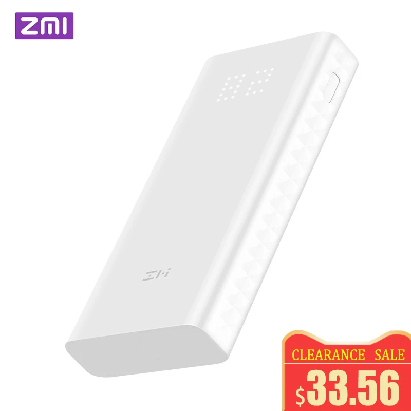 

ZMI Powerbank Power Bank 20000 MAh Quick Charge QC3.0 Xiao mi Battery Dual USB 27W 20000mah QB822 For iPhone iPad Laptop