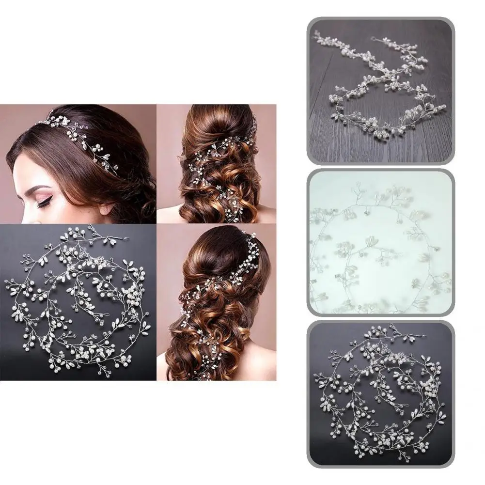 Leaf Design Useful Hypoallergenic Wedding Head Piece Imitation Pearl Bridal Hair Vine Elegant for Gift |