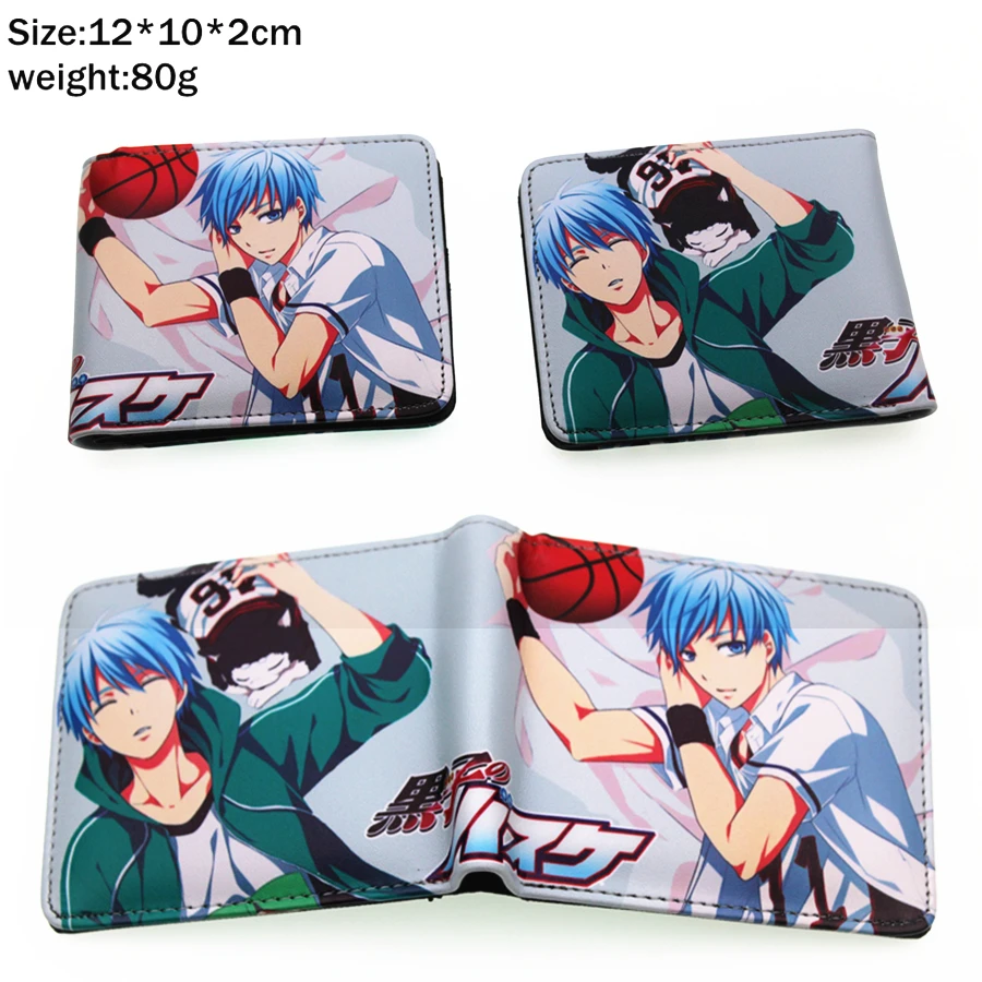 A Аниме Kuroko no Basuke Kuroko Tetsuya Pu кошелек короткий двойной фото держатель для карт слоистая кожа Мальчики Девочки монета карман на молнии кошельки - Цвет: A