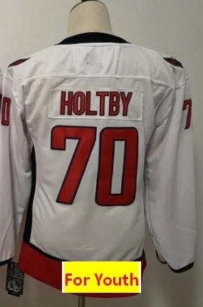 Все Прошитые Молодежные Детские трикотажные изделия TJ Oshie ALEKSANDER Ovechkin Tom Braden Holtby Nicklas Backstrom Evgeny Kuznetsov - Цвет: Синий