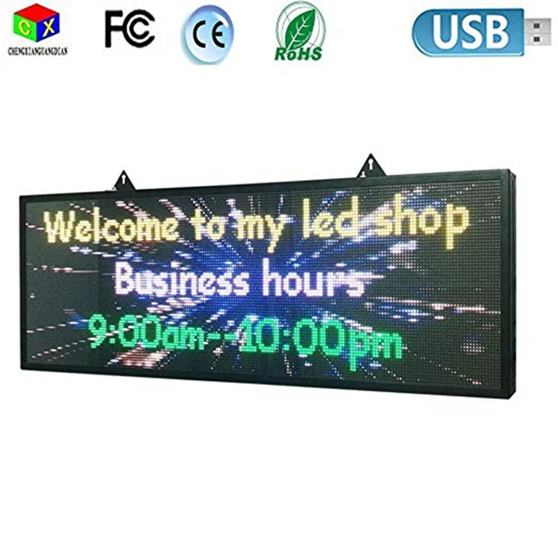 Крытый полноцветный светодиодный дисплей 1000x360мм прокрутка текста экран USB