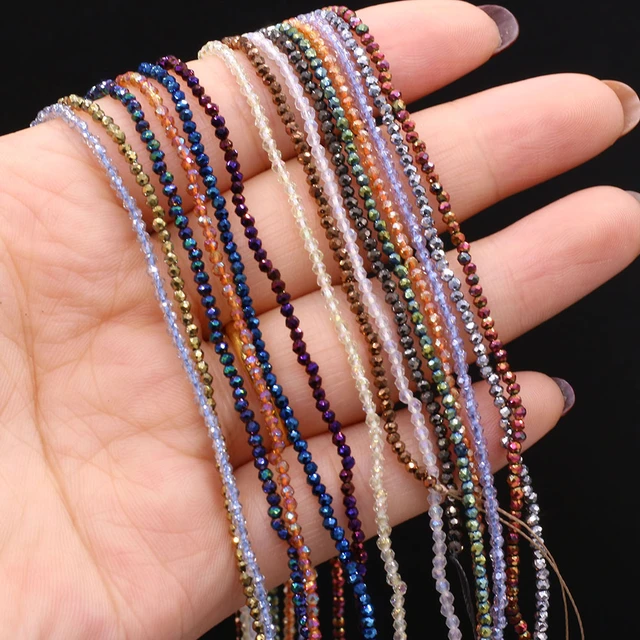 5Strands Natural Stone Bead Crystal Plated Color Faceted Small Beads For  Jewelry Making DIY Necklace Bracelet Earrings Accessory