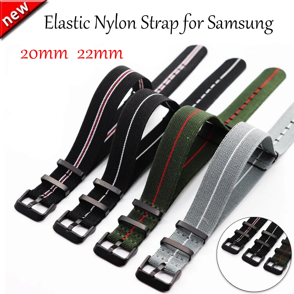 Nylon Nato Strap for Seiko Casio Watch Samsung Galaxy Watch Strap 20mm 22mm Strap for Samsung Active 2 Watch Strap Universal