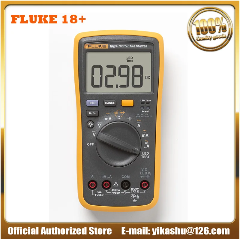 

Fluke 18B+ LED AC/DC Voltage Current Digital Multimeter