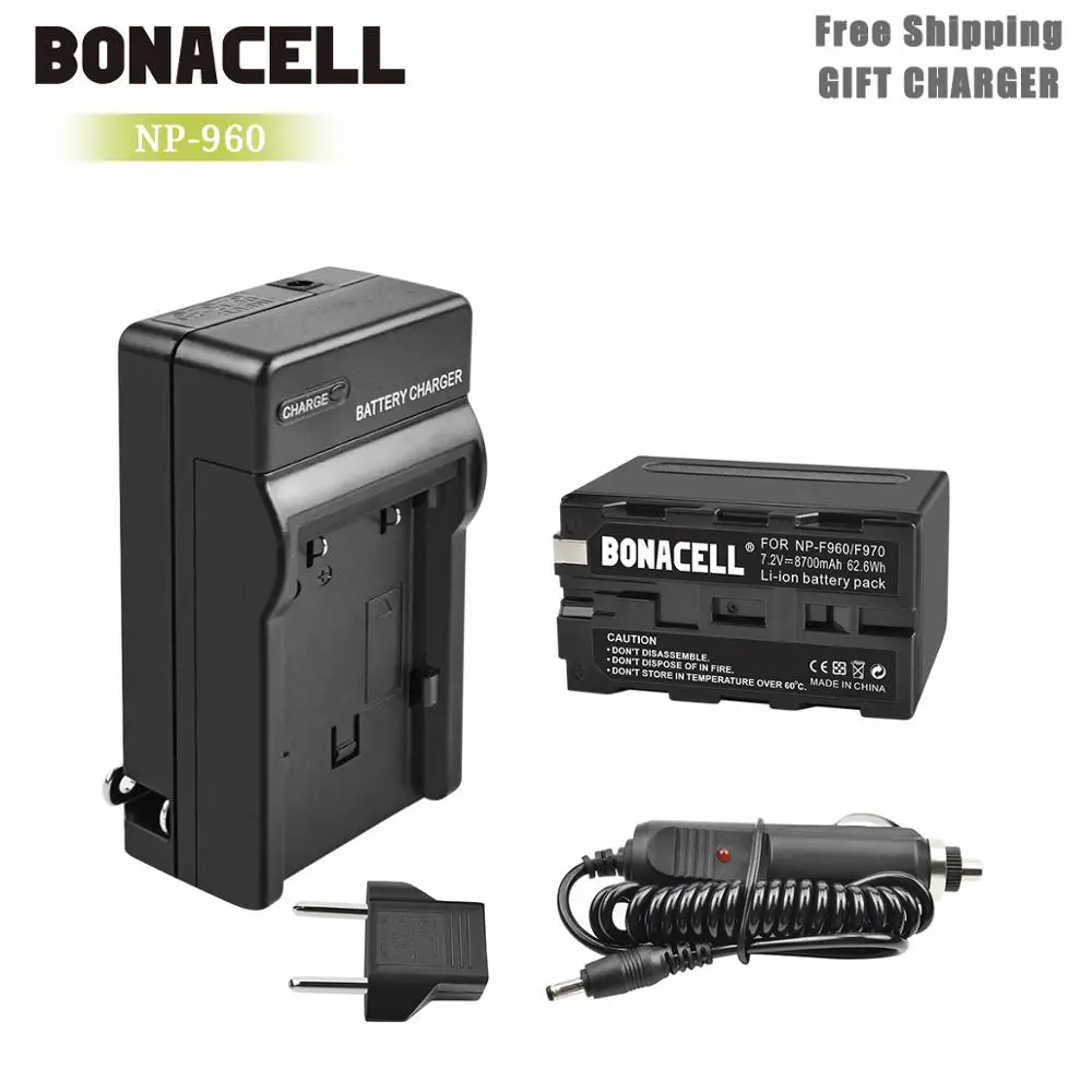 Bonacell 7,2 V 8700mAh батареи+ Зарядное устройство для sony NP-F975 NP-F970 NP-F960 NP-F950 NP-F770 NEX-FS100U NEX-FS700U DCR-SC100 L50