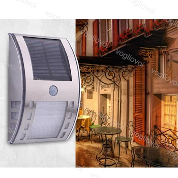 

Vogliovoi Solar Security Lights Motion Sensor 3LEDs Stainless Steel Style ABS Waterproof Wall Lamps For Garden Corridor