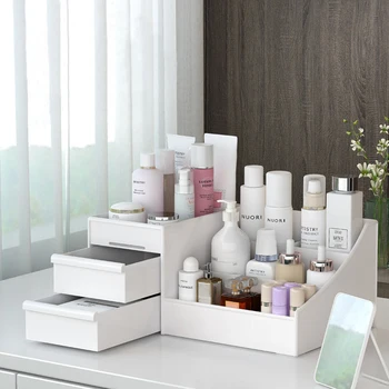 

Cosmetic Box Desktop Cosmetic Stationery Storage Box Drawer Type Plastic Jewelry Storage Organizing Box Storage Rack