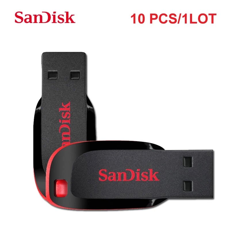 10 шт./лот SanDisk Cruzer Blade CZ50 USB флеш-накопитель 128 Гб 64 ГБ 32 16 2 0 Поддержка официальной