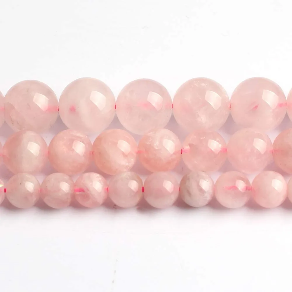 madagascar rose quartz_Love Beads 天然宝石圆珠珠宝制作 38.10 厘米 4-6-8-10-12mm 半宝石珠 灰石_3