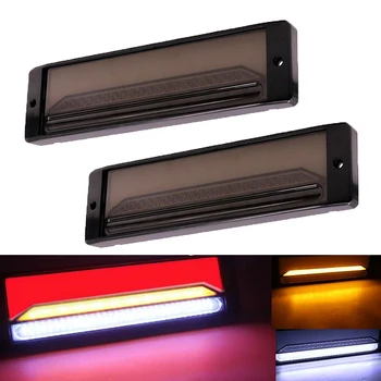 

147 LED Trailer Truck Brake Light Waterproof Neon 4 in 1 halo Ring Taillights Stop Light Flowing Turn signal Light Lamp 12V 24V