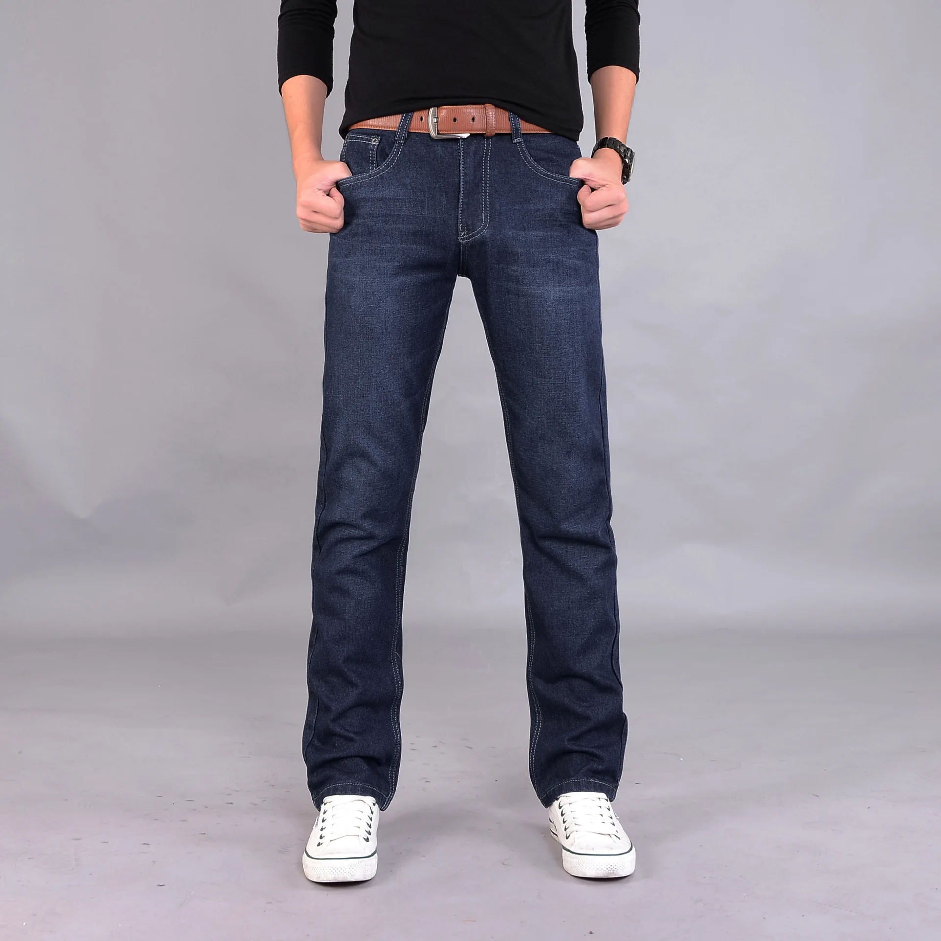 501 Для мужчин одежда записная книжка С ПЕРЕПЛЕТОМ с брюки средней посадки Мода в Корейском стиле Модные подростковые джинсы прямого покроя средней талией джинсы Для Мужчин 'S