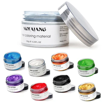 

MOFAJANG Color Hair Wax Plant Formula Safe and Healthy Non-irritating Easy to Color Easy to Clean Disposable Stains 9 Colors