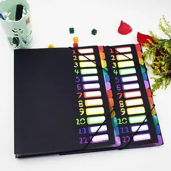 

12 Grids Rainbow Color A6 Document Folder A6 Document Bag A6 File Folder Multifunctional Manager Business Stationery Universal