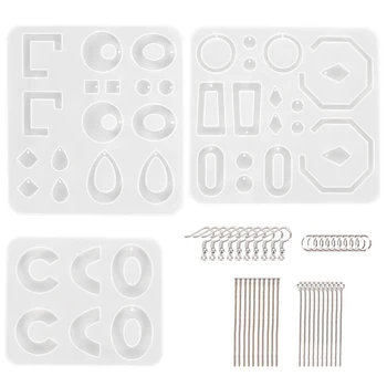 

Geometric Pendant Silicone Casting Molds Tools Set Twist Drill For Craft Jewelry Necklace Bracelet Earring Making