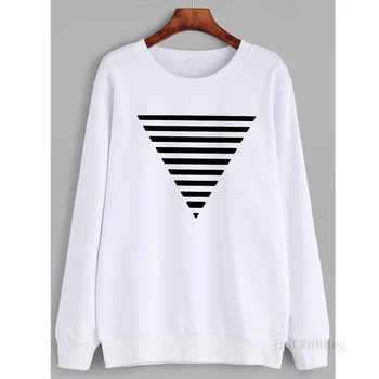 

Triangle stripe Sweatshirts Women 2019 Graphic Print Long Sleeve Hoodies Autumn Casual Pullover Harajuku O-Neck Winter Tops