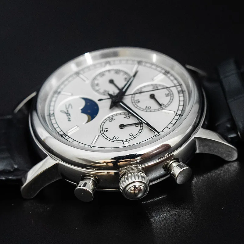 Супер Светящиеся механические часы с хронографом для мужчин ST1908 Moon Phase NATO Calendar мужские наручные часы Relogio