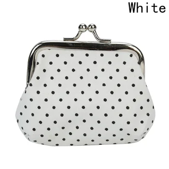 

Flower Printing Women Lovely Polka Dots 2019 New Cute Fabric Metal Button Coin Purse Coin Purses Cotton Coin Wallet