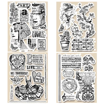 

14 x 18 CM 2019 DIY New Stamps For Scrapbooking And Clear Stamps Card Making HD Natural Rubber Stamp Account Craft Set