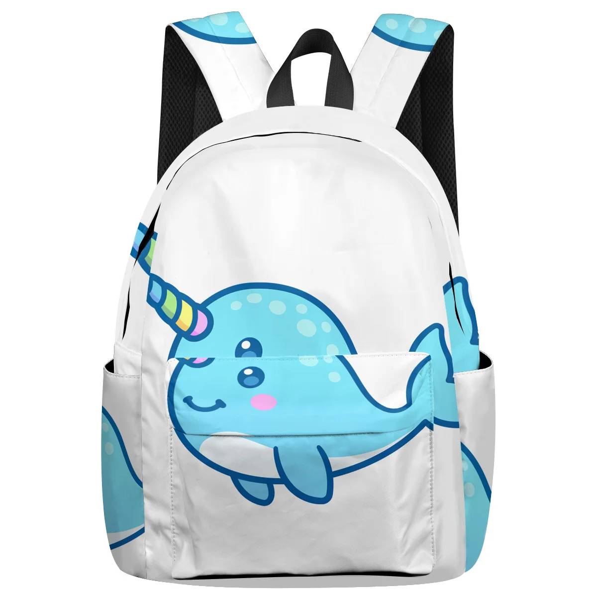 

WHEREISART Unicorn Fish Backpacks Night Light Reflective Laptop Shoulderbag Notebook Backpack Scratch Resistant Athletic
