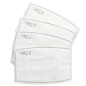 

25PC Mask Gasket PM2.5 Face Mask 5 Filter Pad Anti-flu Activated Carbon Breathing Filters Protect the respiratory