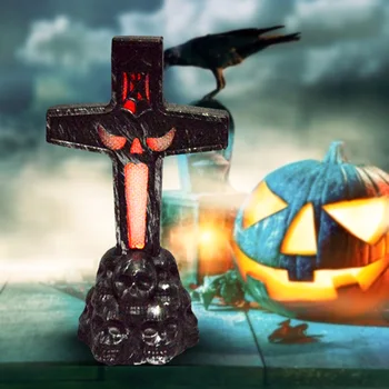 

Jesus Cross Light Skull Bulb Bar KTV Hanging Cage Halloween Party LED Flash Lampshade Ceiling Light Desktop Ornaments