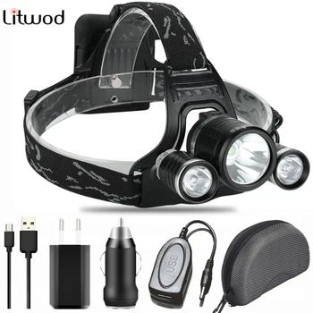 

Bicycle Light Led Head Flashlight Lamp Headlamp Headlight for Riding Usb Chargeable 18650 Battery Power Ban Function Waterproof