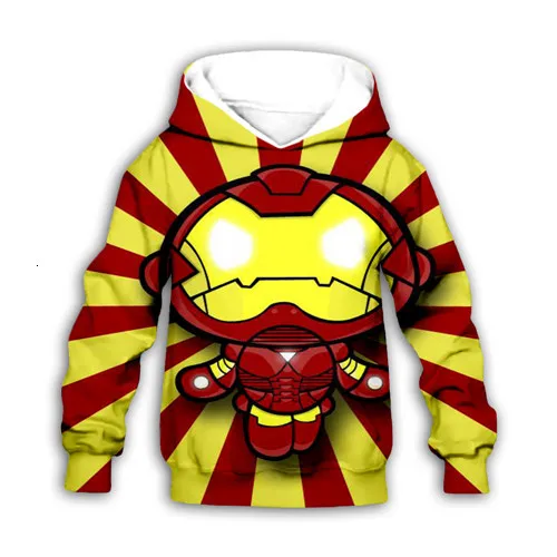 Kids hoodies Детские толстовки с капюшоном с изображением Железного человека из мультфильма marvel осенние свитшоты с изображением Мстителей для маленьких мальчиков и девочек kawaii, футболки с капюшоном и длинными рукавами, штаны, топы - Цвет: Kids hoodies