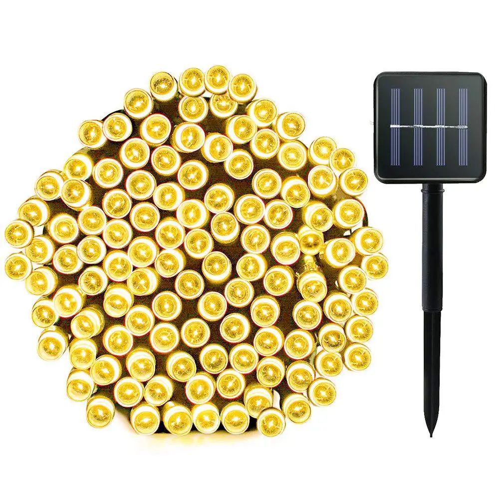 Горячая 50/100 LED Солнечный Сказочный светильник s Открытый водонепроницаемый уличный гирлянда Дом Рождество Сад Двор украшение солнечный светильник - Испускаемый цвет: warm white