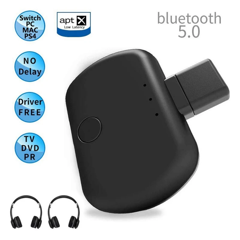 USB адаптер для Bluetooth 5,0 Plug-and-play type-C аудио передатчик для PS4 PC tv беспроводные наушники
