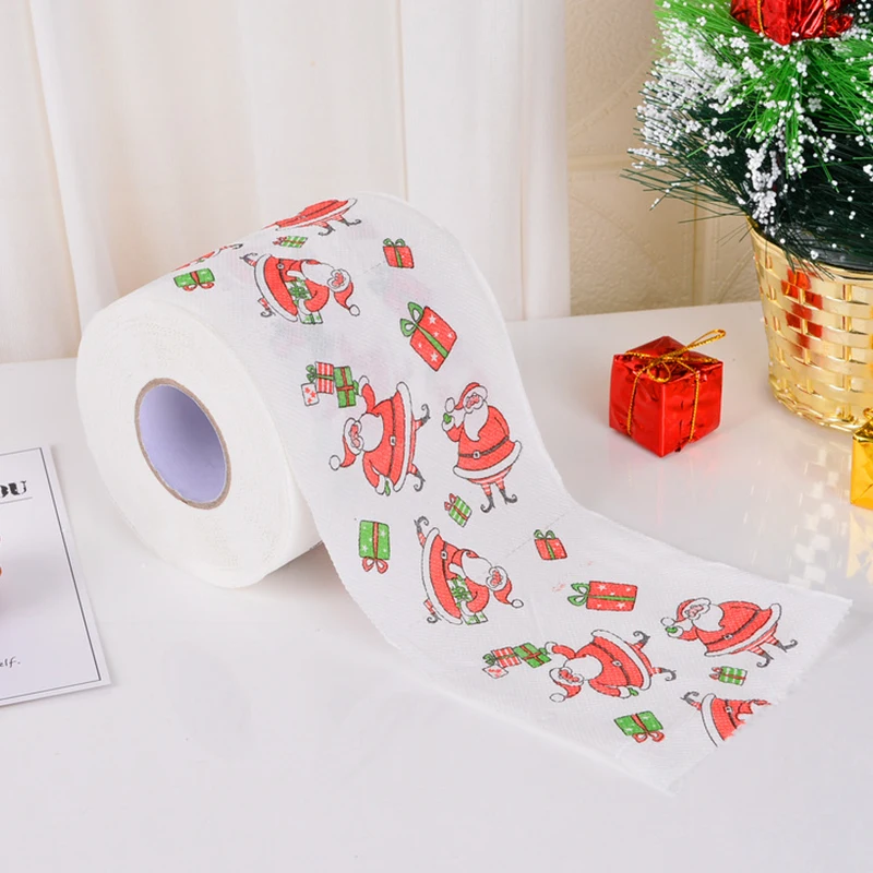Christmas pattern toilet paper Santa Christmas tree printed tissue Home Gifts Navidad Happy New Year