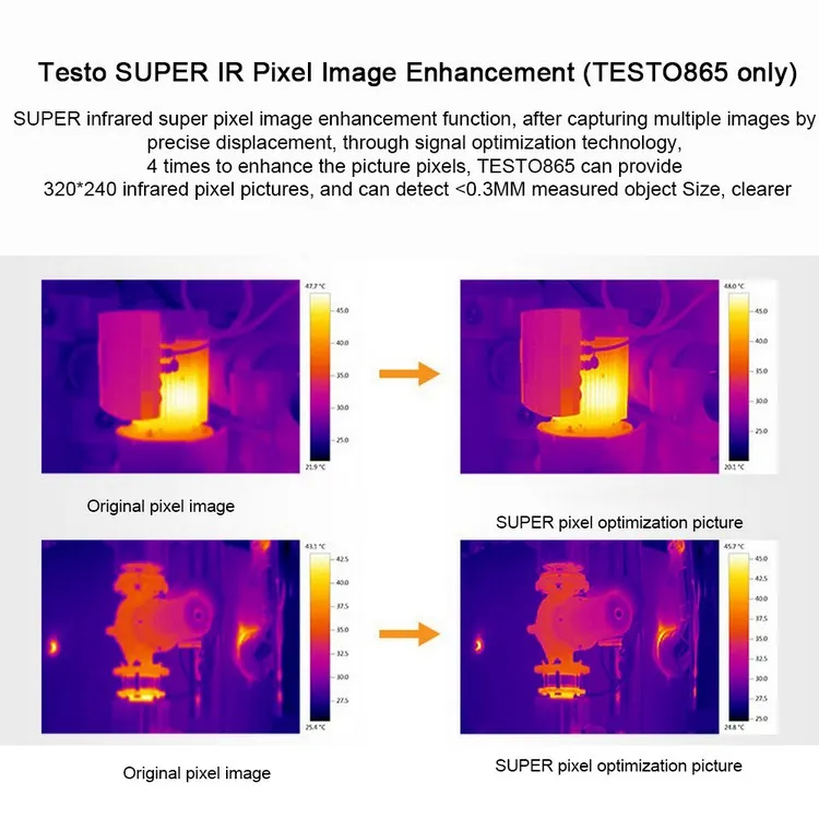 Testo 865 тепловизор термометр Инфракрасный Тепловизор камеры Termometro 3,5 'lcd Видимый светильник