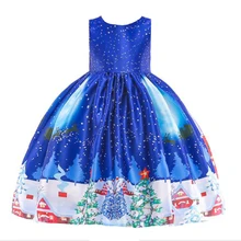 Новогоднее рождественское платье Санта-Клауса для девочек, зимняя Праздничная детская одежда со снеговиком, вечерние костюмы для детей