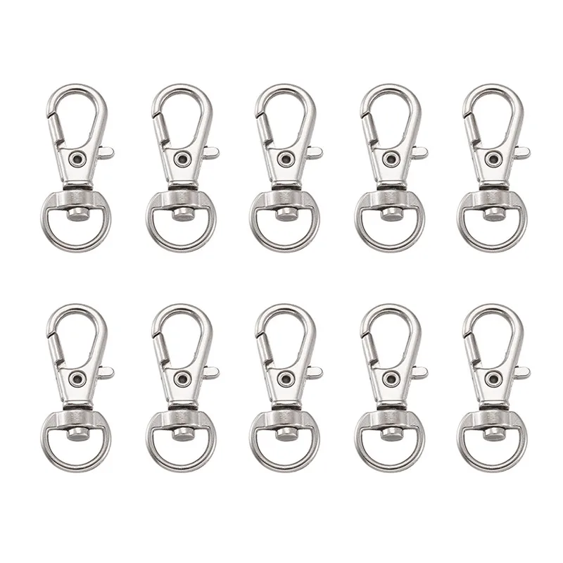 20pcs Iron Swivel Lobster Claw Clasps Snap Hook for Jewelry Making Key Chain Bag Lanyard DIY Accessories Findings | Украшения и