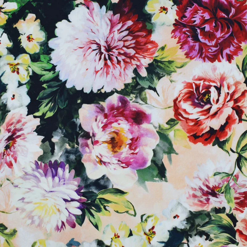 Цветы цветут Цифровая живопись Чистый хлопок ткань для атласного платья tissus au метр telas bazin riche getzner tissu tecido tela