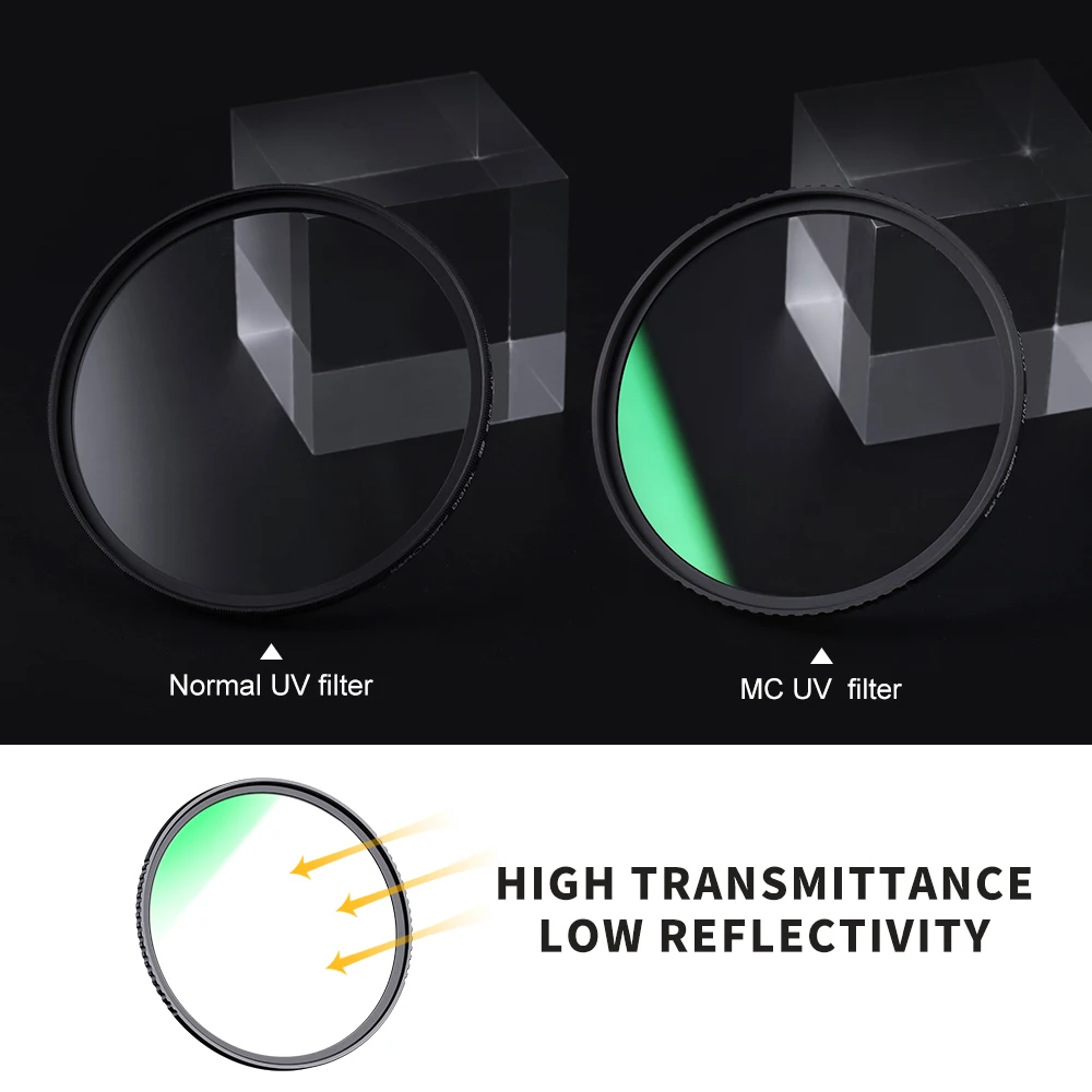 K & F Concept Lente de Filtro UV, MC Ultra Slim Optics, Proteção Multi Revestida, 37mm, 39mm, 49mm, 52mm, 58mm, 62mm, 67mm, 77 milímetros, 82 milímetros, 86 milímetros