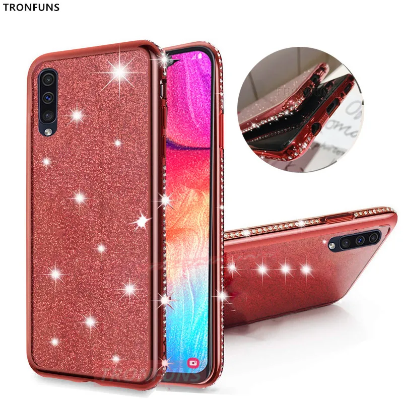Блестящий Мягкий силиконовый чехол для Samsung Galaxy A50 2019 A505 A505F Роскошный Шикарный