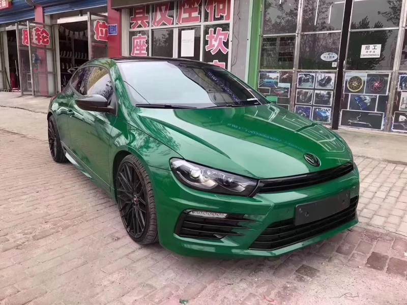 

Crystal Gloss Dark Green Vinyl Wrap Car Sticker With Air Bubble Free Forest Green Glossy Vehicle Car Wrapping Foil
