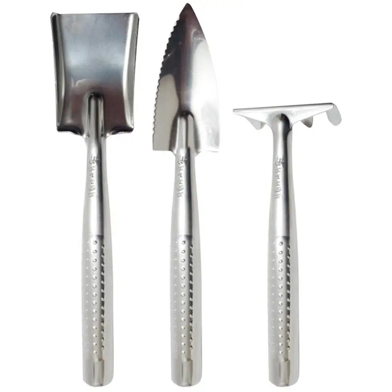 

1 Set/3 Pcs Mini Hand Tools Durable Small Potted Rake Planting Shovel for Weeding