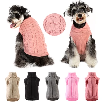 

Warm Dog Cat Sweater Clothing Winter Turtleneck Knitted Pet Cat Puppy Clothes Costume For Small Dogs Cats Chihuahua Outfit Vest