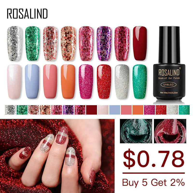 Гибридный Гель лак для ногтей ROSALIND полуперманентный маникюра базовое и топовое
